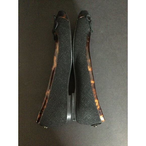 Stuart Weitzman Womens Black Tortoise Shell Trim Ballet Flats Size 7 M Made In S - Picture 9 of 13